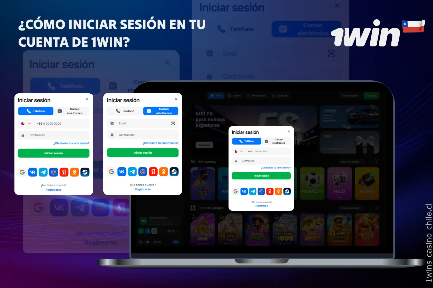 El acceso a 1win desde Chile requiere los datos facilitados durante el registro